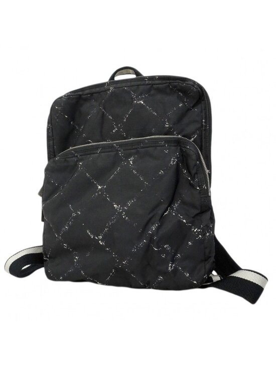 Chanel Backpack Vintage Travel Nylon Black Silver main image 4